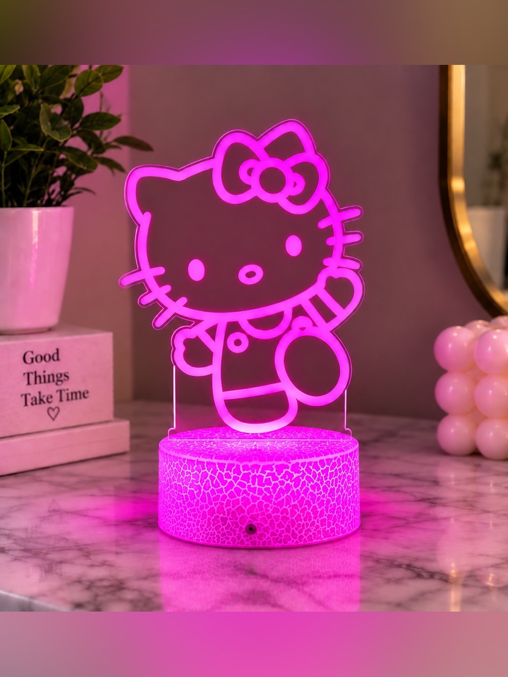 Hello Kitty Style 7-Color Changing LED Night Light – Cute Room Decor
